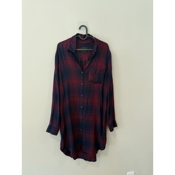 Rails Long Sleeve Plaid Button Front Shirt Dress in Red and Black SZ S 1991 - Picture 6 of 12